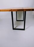 Reclaimed Wood Dining Table - Metal Base 3 small