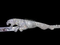 Jaguar European Crystal Engraved License Plate Frame Bedazzled Crystallized Vanity Car Bling 4 small