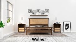 Walnut Bed Frame Queen, King Size Bed, Walnut Headboard, Platform Bed, Curly Maple, 5 small