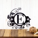 Personalized Metal Monogram Plaque with Vines and Fleur De Lis 3 small