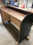 Walnut And Semi Gloss Black Reception Desk 4 small