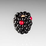 One Realistic Glass Blackberry Sculptures, Hand Blown and Life-Sized 2 small