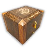 75 Count Custom Humidor With Drawer In Two Tone Finish With Free Engraving And Shipping. 1 small
