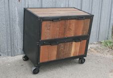 Reclaimed Wood File Cabinet. Industrial Filing Cabinet. Vintage Style Rustic Dresser. 1 small