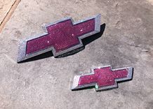 Chevy Chevrolet Bow Tie Crystallized Car Emblem Bling Genuine European Crystals Bedazzled 1 small