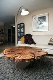 51x44" Peruvian Pepper Burl Rustic Modern Coffee Table 3 small