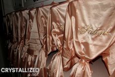 Personalized Bridesmaids Crystallized Satin Robe Kimono Genuine European Crystals Bedazzled 1 small