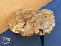 Coffee Table- Live Edge- Oyster Shape- Tree Stump- Industrial- Modern- Natural Wood- Round Table 2 small