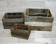 Barn Wood Milk Crates 2 small