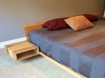 Maple Platform Bed With Floating Nightstands 2 small