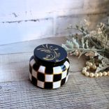 Courtly Candle Black And White Checked Candle Checkered Votive Candle 3 small