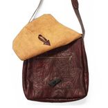 Limited Edition Florentine Embossed Leather Messenger bag 5 small