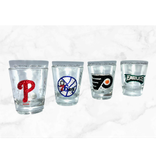 Crystallized Philadelphia 76ers Shot Glass Mlb Nba Nfl Nhl Bling European Crystals Bedazzled 2 small