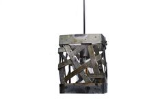 Wine Barrel Ring Pendant Light - Kotak - Made From Retired California Wine Barrel Rings 1 small