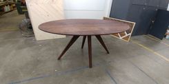 Mid-Century Modern Solid Walnut Dining Table For Six 3 small