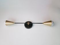 Modern Wall Sconce - Mid Century Wall Light - Gold And Matte Black Loft Sconce 6 small