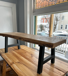 Live edge coffee table, unique rustic wood with sturdy black iron legs for modern elegance, special gift for newlyweds or friends 1 small