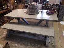 Farm House Trestle Table And Matching Bench 1 small