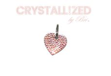 Heart Shaped Crystallized Personalized Dog Tag Genuine European Crystals Bedazzled 1 small
