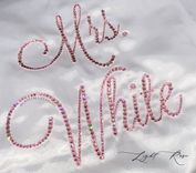 Custom Personalized Mrs. Crystallized Wedding Robe Kimono Genuine European Crystals Bedazzled 1 small