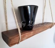 Natural Wood Shelf- Hanging Shelf- Live Edge Shelf- Walnut- Reclaimed Wood- Solid Wood Shelf 1 small