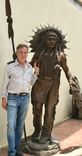 Wood Sculpture Tobacco Indian Advertising Statue Mascot Bronze & Carved Wood 1 small