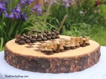 Rustic Wood Log Chess Set 4 small