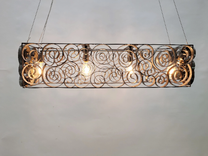 Wine Barrel Ring Swirl Chandelier - Dalga - Made From Retired California Wine Barrel Rings 2 small