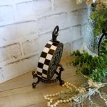 Courtly Clock Checked Clock Hand Painted Black And White Checks Clock 3 small