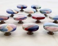 Fused Glass Drawer Knobs And Pulls  2 small