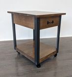 Modern Rustic Industrial Reclaimed Wood End Table / Side Table / Nightstand / Night Stand 2 small