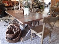 Reclaimed Fir And Pine Trestle Table 3 small