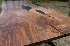 Walnut And Black Epoxy Single Slab Dining / Conference Table 2 small