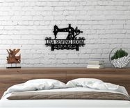 Sewing Machine Seamstress Gift Metal Wall Sign - Quilter Craft Room Decor 7 small