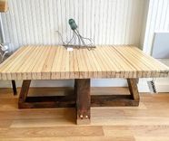 Salvaged Bowling Lane Coffee Table 1 small