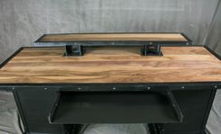 Desk With Storage Bases. Industrial Executive Desk. Custom And Handmade Office Furniture. 1 small
