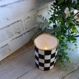Black And White Checked Candle Vintage Checks Battery Candle Led Buffalo Checks 2 small