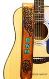 Flower Of The Desert Hand Tooled Personalized Leather Guitar Strap With Name 2 small