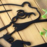 Hanging Custom Garden Metal Name Sign with Frog, Lilypad, and Cattails 2 small