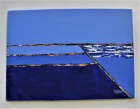 Original Acrylic Art Canvas, 7" X 5", Seascape, Landscape 2 small