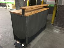 Steel And Reclaimed Hardwood Reception Desk 3 small