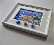 Original Framed Acrylic Cat Painting, 9 1/2" X 7 1/2" 4 small