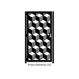 Artistic Steel Gate - Staggered Cube Gate - Metal Art - Artistic Steel Panel - Geometric Gate 2 small