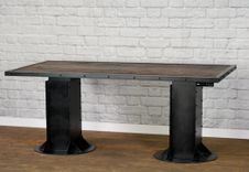 Sit/Stand Desk. Adjustable Height. (Sit To Stand)., Reclaimed Wood. Urban. Modern. Industrial Table. 1 small