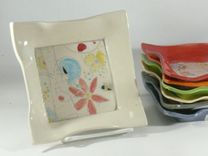 Set Of Two: 6" Square Plates For Tapas, Snacks, Salad 6 small