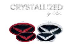 Hyundai Veloster Crystallized Car Front Emblem Bling Genuine European Crystals Bedazzled 1 small