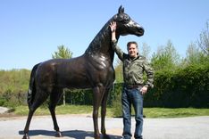 Bronze Standing Thoroughbred Horse | Life Size Bronze Horses - Life Size Bronze Dogs 1 small