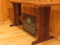 Wormy Chestnut Sofa Table With Walnut Base 2 small