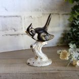Courtly Songbirds Checked Figurine Black And White Stripes Decor 5 small