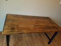 Industrial   Barn Wood Rustic Dining Room Table Made From 1800s Reclaimed Minnesota Barn Wood 4 small